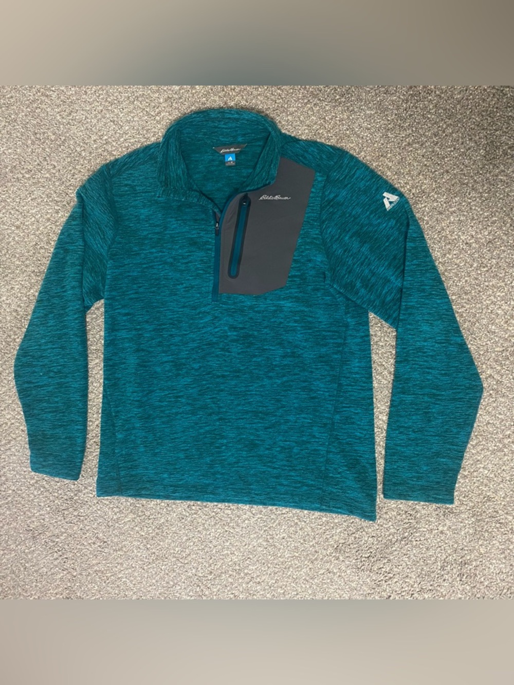 Eddie Bauer First Ascent Pullover Mens M Teal 1/4 Zip Hiking Performance EUC
